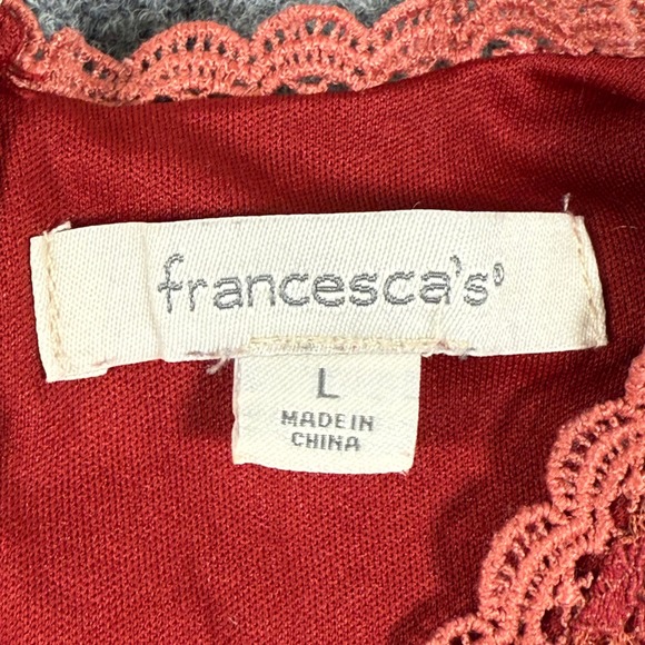 Francescas Dress Size Large Red Sleeveless Lace Overlay Party Cocktail Women's - Picture 3 of 8